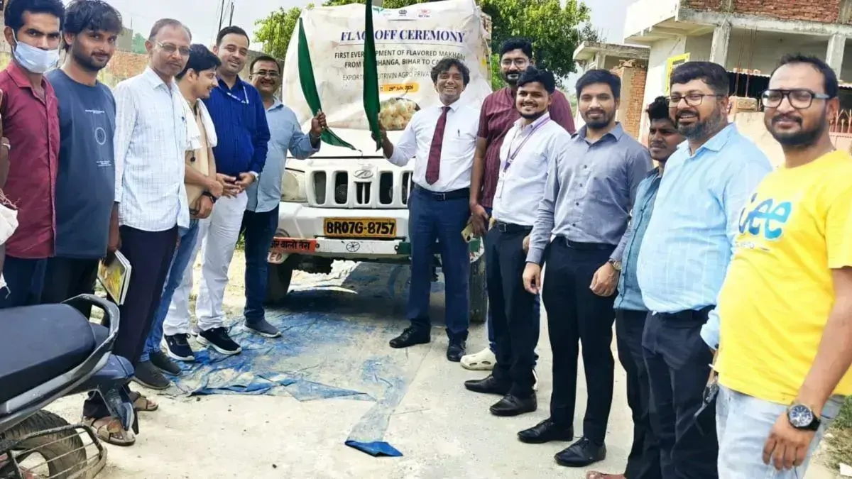 मखाना किसानों की चमकी किस्मत, दरभंगा से कनाडा भेजी गई 7 मीट्रिक टन फ्लेवर्ड मखाना की पहली खेप