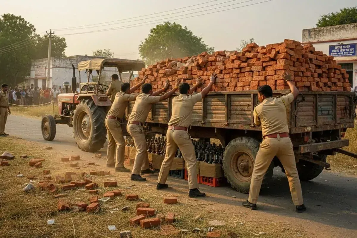 Motihari News: ट्रैक्टर ट्रेलर के ऊपर ईंट, SHO ने परतें खिसकाई तो नीचे निकली मदहोश करने वाली शराब