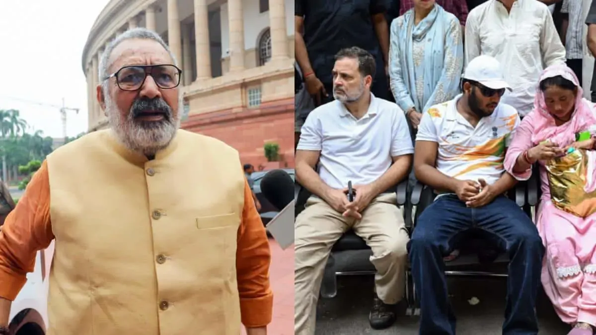 राहुल गांधी के धरना पर गिरिराज सिंह, 'एक पागल होता है और एक...'